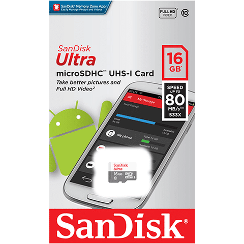 16GB Sandisk Micro SD Ultra Without Adapter - SDSQUNS-016G