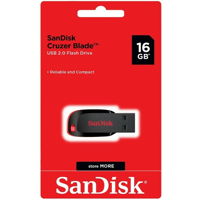 16GB Sandisk Cruzer Blade USB2.0 Flash Drive - SDCZ50-016G