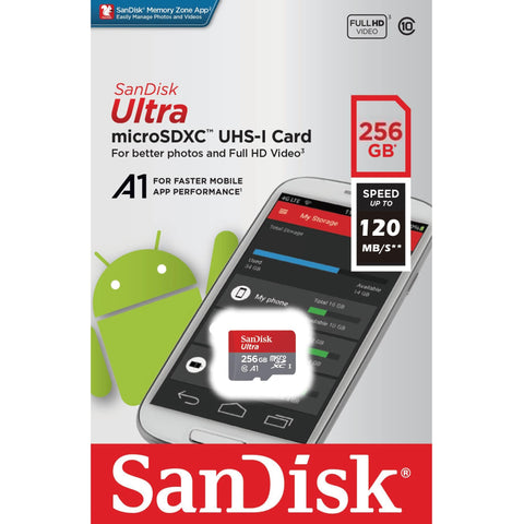 256GB Sandisk Micro SD Ultra A1 Without Adapter - SDSQUAC-256G