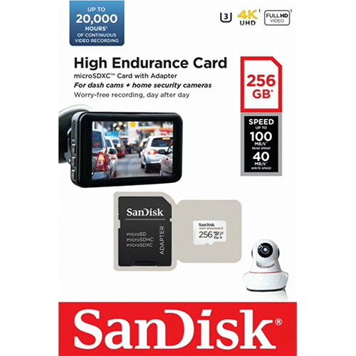 256GB Sandisk Micro SD High Endurance With Adapter - SDSQQNR-256G-GN6IA