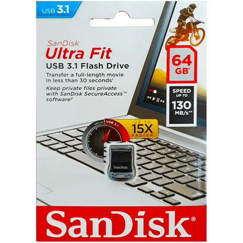 64GB Sandisk Ultra Fit USB3.1 flash drive – SDCZ430-064G