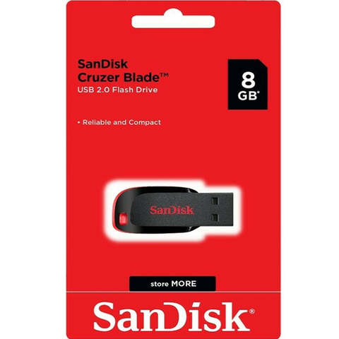 8GB Sandisk Cruzer Blade USB2.0 Flash Drive - SDCZ50-008G
