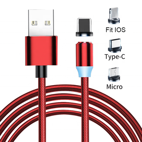 1m 3-in-1 Magnetic Cellphone Charger Cable